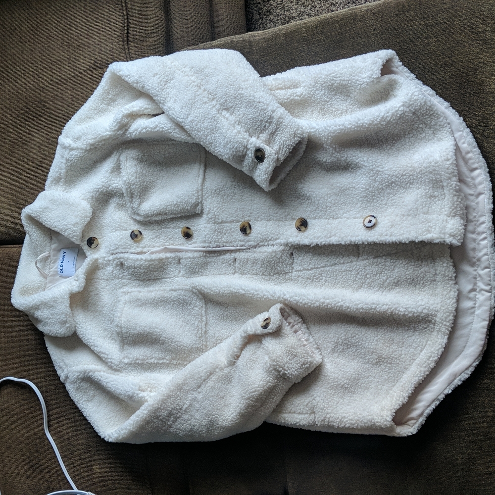 old navy sherpa oversized shacket